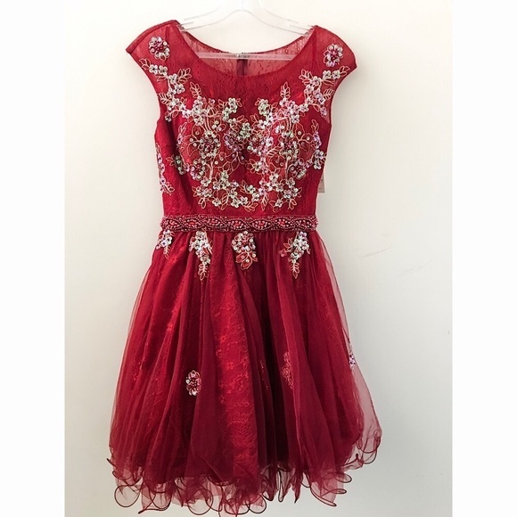 MY Fashion 1825 Burgundy Dress - Picture 8 of 8